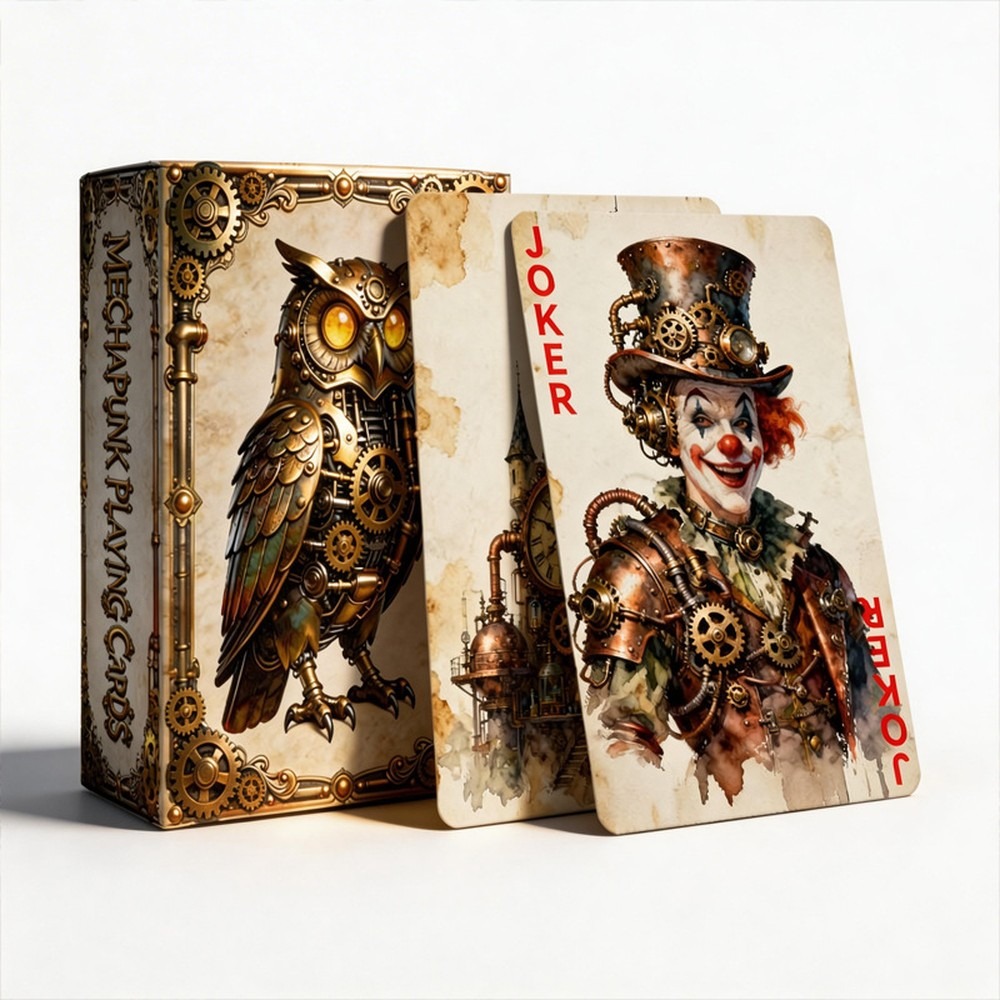 Vintage Collectible Show - Steampunk Tarzı, Vintage 55 Kartlı Poker