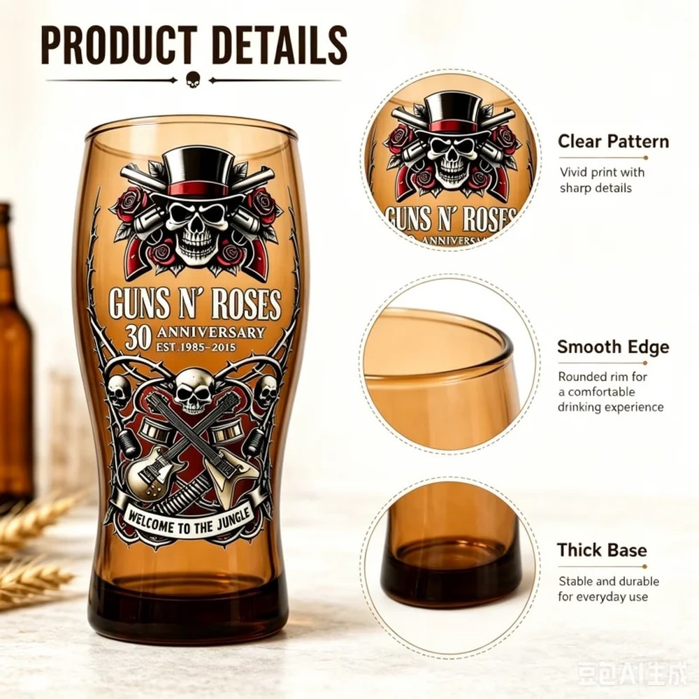 Guns N' Roses Anıt Bira Kupası - Vintage Collectible Glass incelemesi ve fiyatı